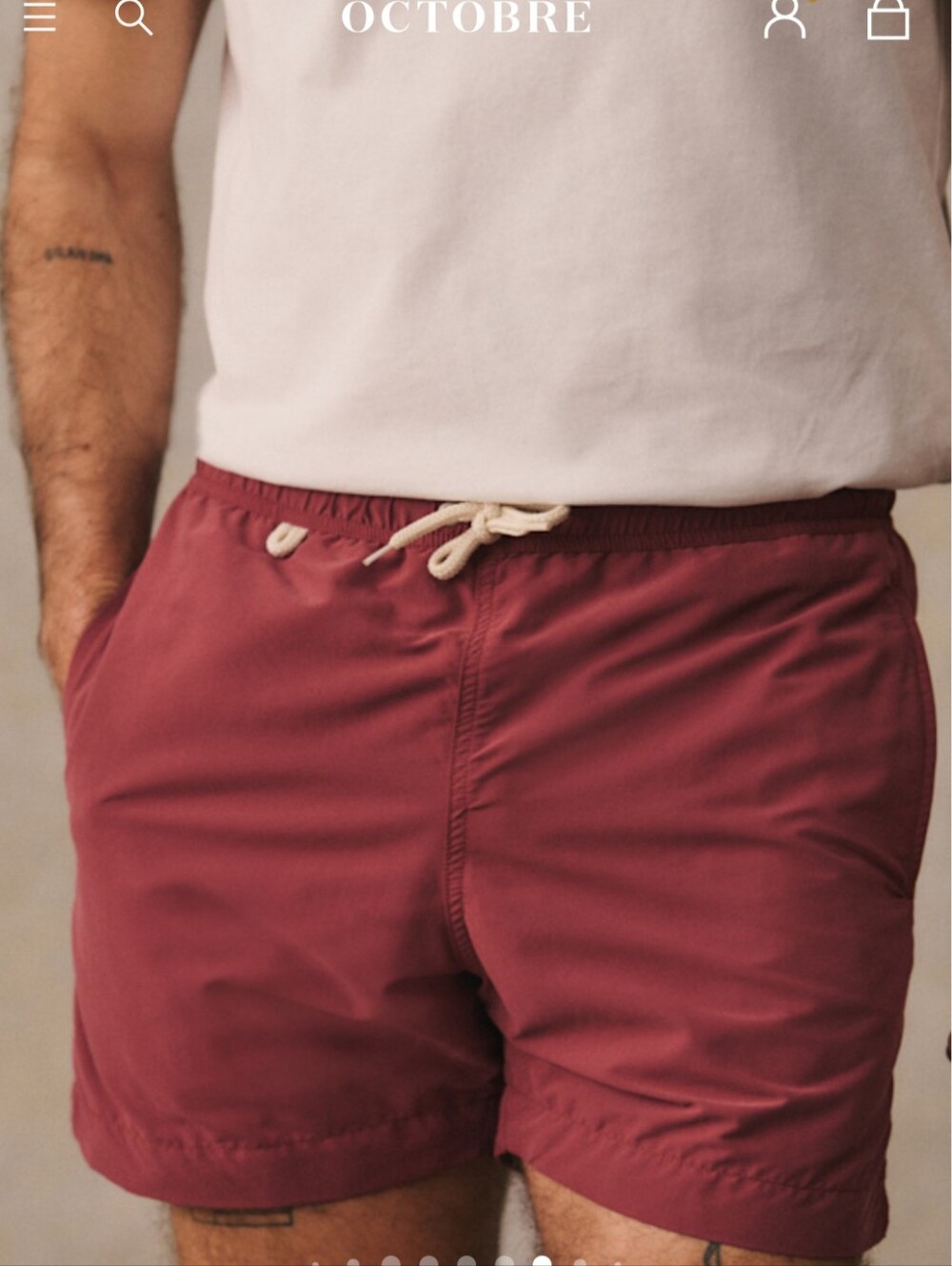 Octobre Editions Rob Swim Short In Rust With Dust Bag